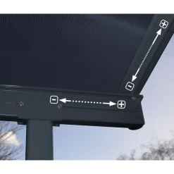 Palram Canopia Capri Alu Terrassenüberdachung Polycarbonat 3x9,2 m grau