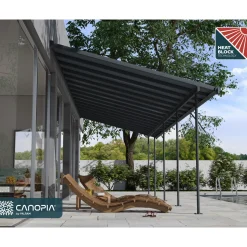 Palram Canopia Capri Alu Terrassenüberdachung Polycarbonat 3x9,7 m grau