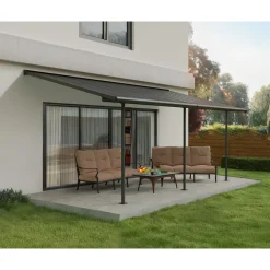 Palram Canopia Capri Alu Terrassenüberdachung Polycarbonat 3x6,2 m grau
