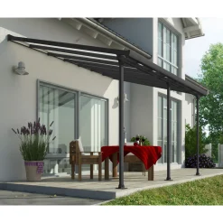 Feria Alu Terrassenüberdachung Polycarbonat 4x4 m dunkelgrau^Palram Canopia Outlet