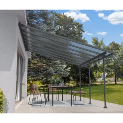 Feria Alu Terrassenüberdachung Polycarbonat 4x4 m dunkelgrau^Palram Canopia Outlet