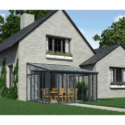 SanRemo Alu Wintergarten Polycarbonat 4x4,4 m grau^Palram Canopia Hot