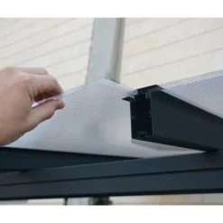 Sierra Alu Terrassenüberdachung Polycarbonat 3x8,5 m grau^Palram Canopia