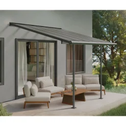 Palram Canopia Sierra Alu Terrassenüberdachung Polycarbonat 3x3 m grau