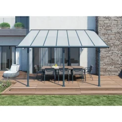 Sierra Alu Terrassenüberdachung Polycarbonat 3x4,25 m grau*Palram Canopia