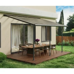 Sierra Alu Terrassenüberdachung Polycarbonat 3x4,25 m grau*Palram Canopia