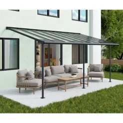 Sierra Alu Terrassenüberdachung Polycarbonat 3x6 m grau*Palram Canopia Best