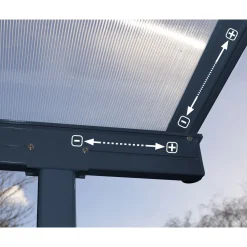 Sierra Alu Terrassenüberdachung Polycarbonat 3x9 m grau^Palram Canopia Best