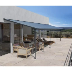 Sierra Alu Terrassenüberdachung Polycarbonat 3x10,3 m grau*Palram Canopia Online
