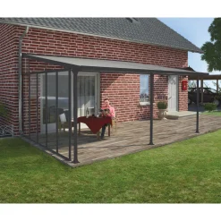 Palram Canopia Terassenüberdachung 4er Serie Pergola-Seitenwand dunkelgrau