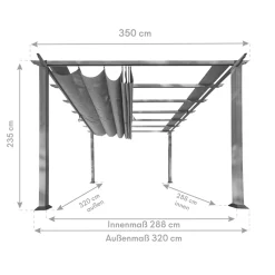 Outdoor Pergola Florida 1111 350x350x235cm Dunkelbraun*Paragon Outdoor Best