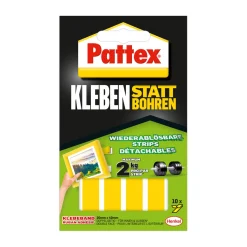 Pattex Doppelklebeband Kleben statt Bohren Klebe-Strips 10 Streifen je 20 x 40 mm