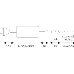 Basisset MaxLED 500 20 Watt 3 m warmweiß beschichtet^Paulmann Discount
