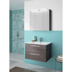 LED-Spiegelschrank Trentino inkl Leuchtmittel grau 75 x 70 x 20 cm^Pelipal Clearance