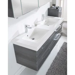 Mineralmarmor-Waschtisch Volterra weiß Fokus 5015 148,2 x 7,6 x 50,8 cm^Pelipal Clearance