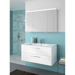 Pelipal Mineralmarmor-Waschtisch Trentino weiß 107 x 1,5 x 20 cm