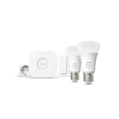 Philips Hue Starter-Set White und Color Ambiance 2 x LED-Lampe E27 Bridge Dimmschalter Smart Plug