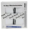 PROFI-PACK-SET Aus-/Wechselschalter Monaco ultraweiß 4 Stück Serie 202* Outlet