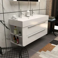 Progetto Idea Stella Badmöbel DOMUS 120 weiß mit Spiegelschrank und Lampe