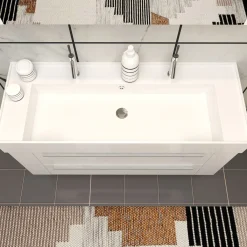 Progetto Idea Stella Badmöbel DOMUS 120 weiß mit Spiegelschrank und Lampe