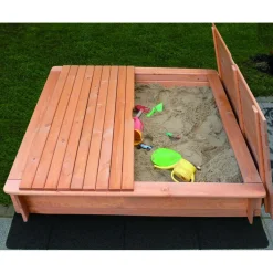 Sandkasten Tessa 140 x 140 cm mit Vollabdeckung^Promadino Best