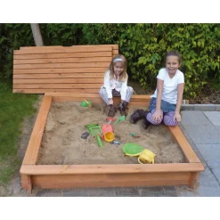 Sandkasten Tessa 100 x 100 cm mit Vollabdeckung^Promadino Sale