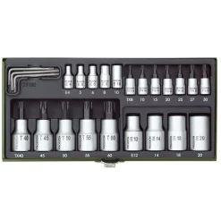 Proxxon Industrial Steckschlüssel-Satz TX 1/4 und 1/2 Zoll 24-teilig