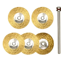 Proxxon Micromot Radbürsten Messing Durchmesser 22 mm 5 Stück und 1 Träger