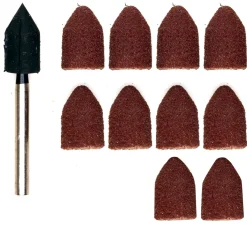 Schleifkappen Durchmesser 9 mm je 5 Stück Korn 80 und 150 mit Träger*Proxxon Micromot Best