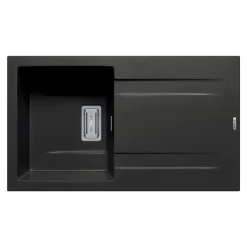 Pyramis Einbauspuele Kartesio 86 x 50 cm 1B 1D Granit Carbon