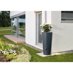 4rain Regenspeicher Vaso mit 2in1 Funktion grau 220 L