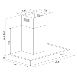 Blockhaube CH 22098IXB silber 60 cm*Respekta Online