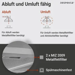 Blockhaube CH 22098IXB silber 60 cm*Respekta Online