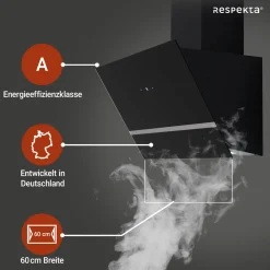 Respekta Design-Schrghaube Hera CH24060SAM 60 cm Schwarz