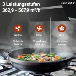 Respekta Design-Schrghaube Hera CH24060SAM 60 cm Schwarz