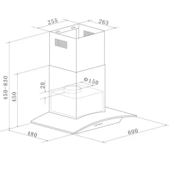 Dunstabzugshaube Nova CH 0160 IXB Edelstahl 60 cm^Respekta Online