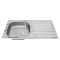 Edelstahl-Spüle inkl Ab- und Überlaufgarnitur 86 cm^Respekta Outlet