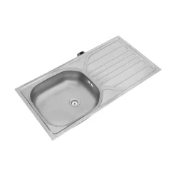 Edelstahl-Spüle inkl Ab- und Überlaufgarnitur 86 cm^Respekta Outlet