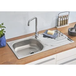 Edelstahl-Spüle inkl Ab- und Überlaufgarnitur 86 cm^Respekta Outlet