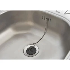 Edelstahl-Spüle inkl Ab- und Überlaufgarnitur 86 cm^Respekta Outlet