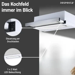 Respekta Flachschirmhaube Tessa CH4138IXC 60 cm