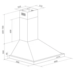 Kaminhaube Dalia CH22078IXB 60 cm Edelstahl^Respekta Online