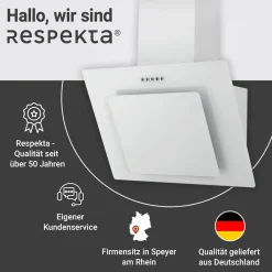 Respekta Kopffreie Schräghaube Leila Glas weiß 60 cm
