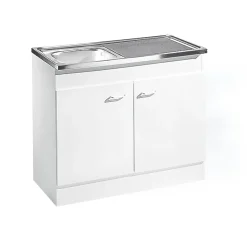 Samara Komplettspüle KS50D 100 x 50 cm Weiß / Weiß^Respekta Best