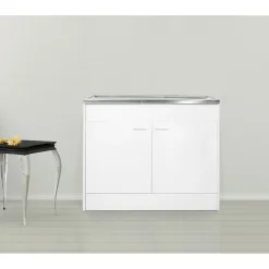 Samara Komplettspüle KS50D 100 x 50 cm Weiß / Weiß^Respekta Best