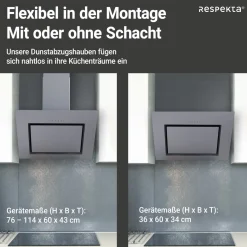 Schraeghaube CH22020 IXA 60cmEdelstahl EEK B^Respekta Discount