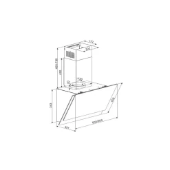 Selena Kopfreie Schräghaube CH77060WA 60 cm Weiß^Respekta Hot