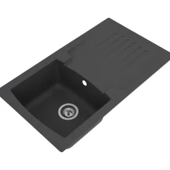 Respekta Spüle grau 86 cm Mineralit 1 Becken 1 Abtropffläche