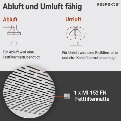 Respekta Suna Unterbauhaube DH540IXL 50 cm Edelstahl