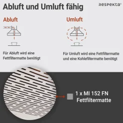 Respekta Unterbauhaube Suna DH620WL weiß 60 cm